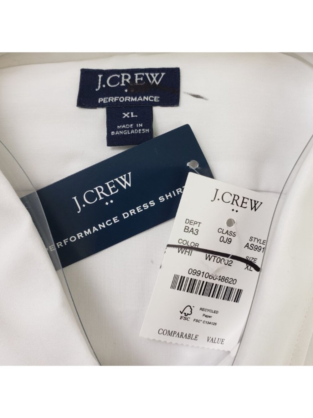 NWT J. Crew Factory Performance Slim Fit Button Down Dress Shirt Size XL - Picture 4 of 6